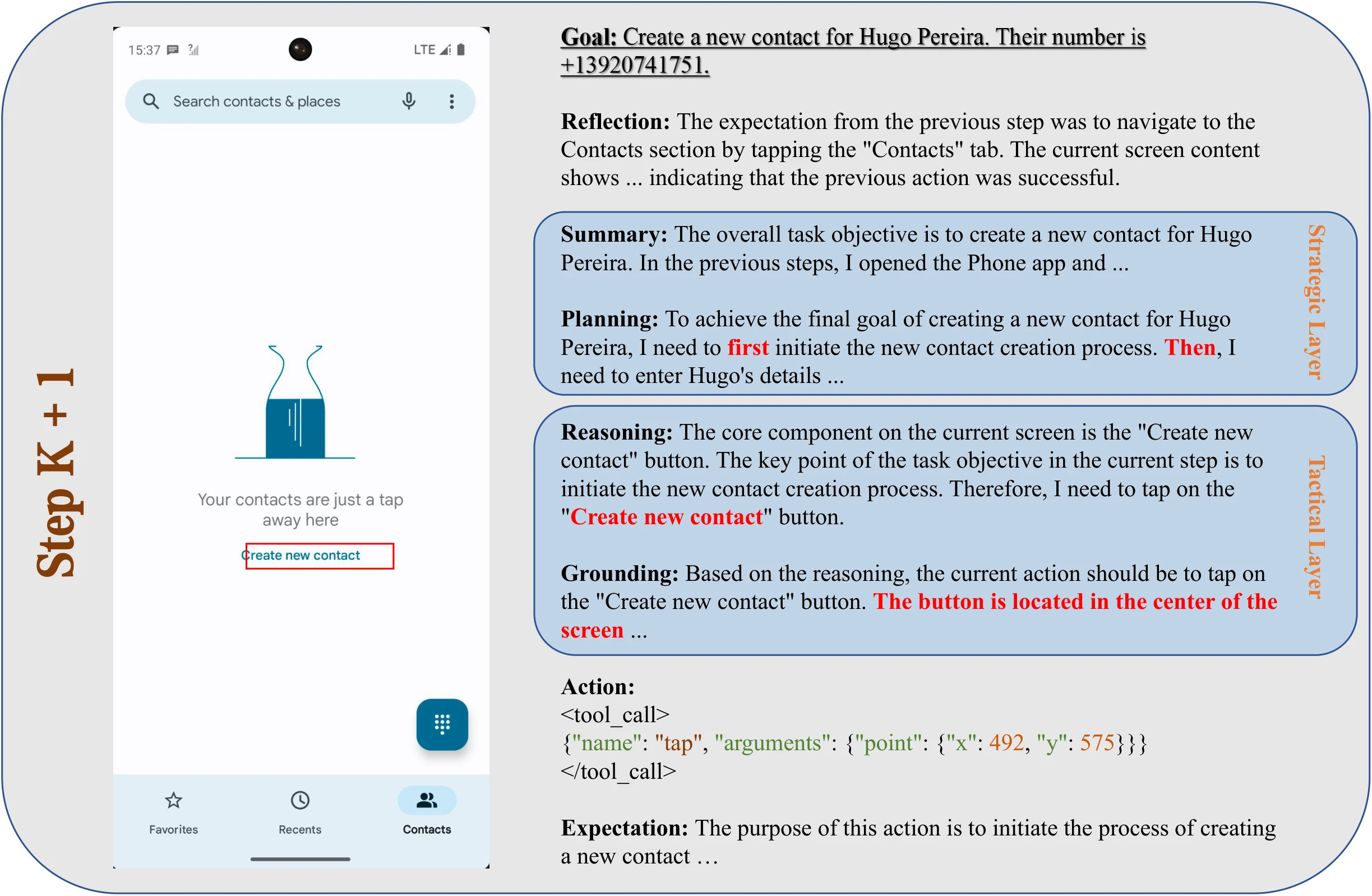 Case of Native Advanced Reasoning: Create a new contact